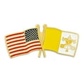 thumbnail image 1 of PinMart's USA and Vatican City Crossed Friendship Flag Enamel Lapel Pin, 1 of 3