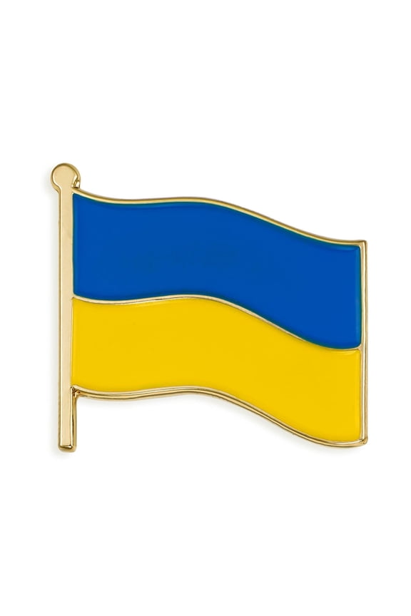 's Ukraine World Flag Enamel Lapel Pin - 5 Pack