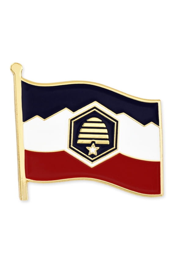 's Utah State Flag Button Pin - 5 Pack