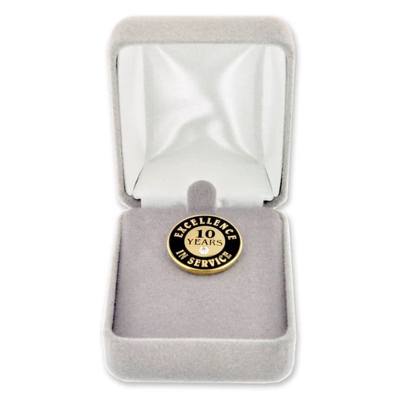 PinMart's Velour Jewelry Lapel Pin Gift Box - Grey Presentational Boxes for Award Ceremonies and Employee Recognition - 5 Piece Bundle