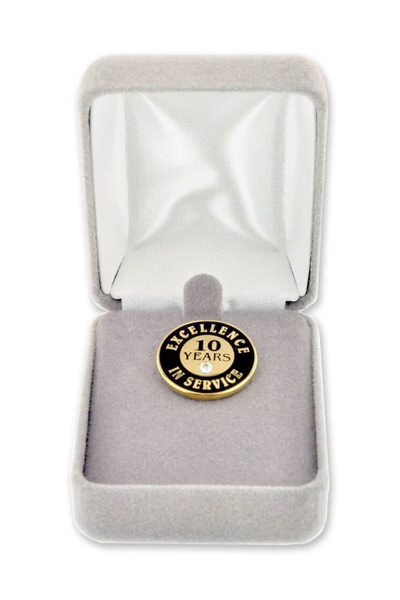 's Velour Jewelry Lapel Pin Gift Box - Made in USA - Grey Presentational Boxes for Award Ceremonies and Employee Recognition - 25 Piece Bundle