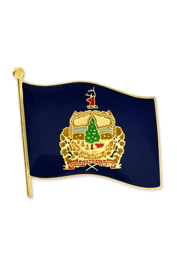 's Enamel Vermont US State Flag VT Button Pin - 5 Pack