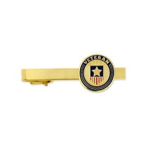PinMart's Veteran Military American Flag Tie Clip Tie Bar Gift For Him
