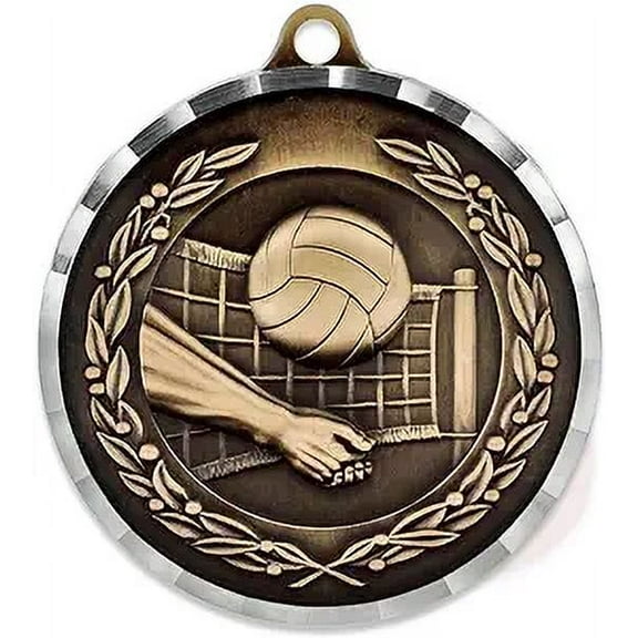 PinMart's Volleyball Award Sports Bulk Medal - Gold, Silver and Bronze!