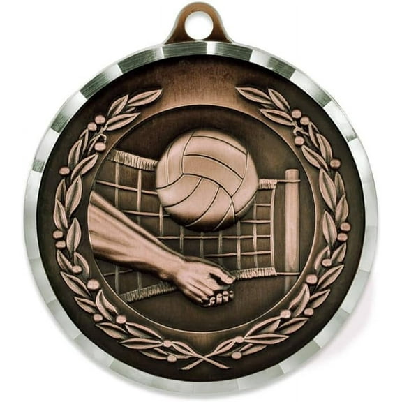 PinMart's Volleyball Award Sports Bulk Medal - Gold, Silver and Bronze!