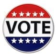 thumbnail image 1 of PinMart's Vote Patriotic Political Election American Flag Enamel Lapel Pin, 1 of 3