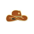 thumbnail image 1 of PinMart's Western Cowboy Cowgirl Texas Rodeo Gold Star Hat Lapel Pin, 1 of 3