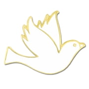 PinMarts White Dove Gold Plated Enamel Lapel Pin