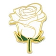 thumbnail image 1 of PinMart's White Rose Flower Boutineer Trendy Enamel Lapel Pin, 1 of 3