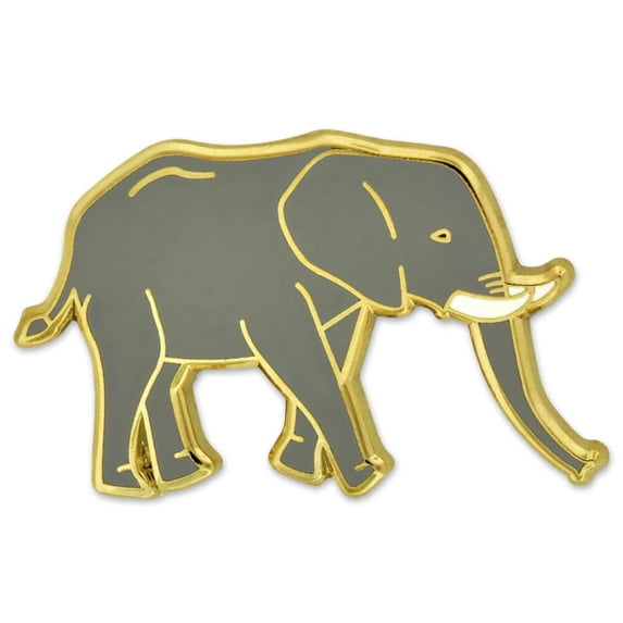 PinMart's Wild African Grey Elephant Animal Enamel Lapel Pin