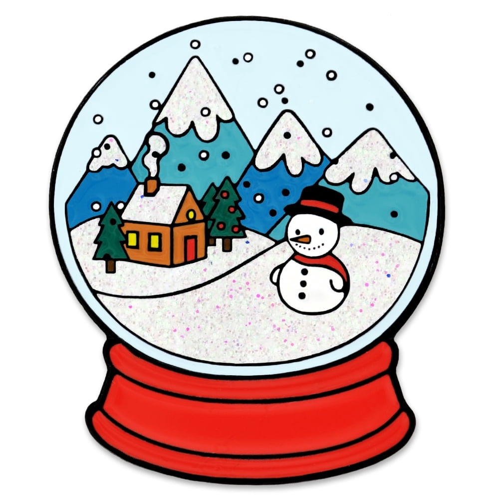 PinMart's Winter Snow Globe Festive Holiday Christmas Lapel Pin