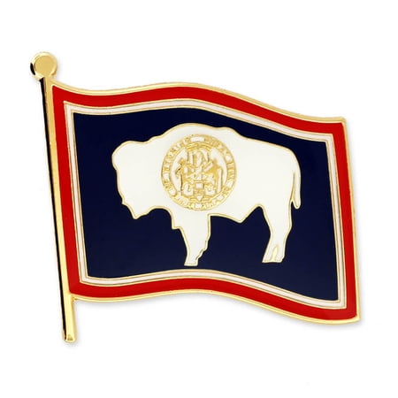 PinMart Wyoming US State Flag WY Gold Brass Plated Button Pin, 1-Piece