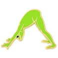 thumbnail image 1 of PinMart's Yoga Frog - Downward Facing Frog Trendy Enamel Lapel Pin, 1 of 3