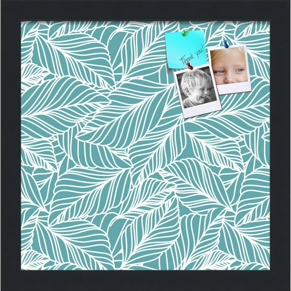 PinPix 12x12 Custom Cork Bulletin Board Aqua White Poster Board Has a Fabric Style Canvas Finish, Framed in Aqua White, by ArtToFrames (PinPix-1871)