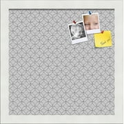 PinPix 12x12 Custom Cork Bulletin Board B W Circles Poster Board Has a Fabric Style Canvas Finish, Framed in B W Circles, by ArtToFrames (PinPix-117)