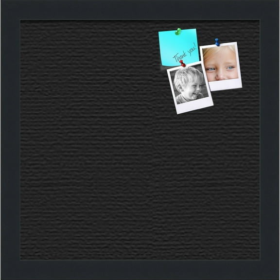 PinPix 12x12 Custom Cork Bulletin Board Black Diamond Poster Board Has a Fabric Style Canvas Finish, Framed in Black Diamond, by ArtToFrames (PinPix-120)