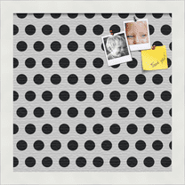 PinPix 12x12 Custom Cork Bulletin Board Black Polka Dot Poster Board Has a Fabric Style Canvas Finish, Framed in Black Polka Dot, by ArtToFrames (PinPix-200)