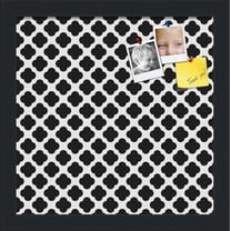 PinPix 12x12 Custom Cork Bulletin Board Black - White Clover Poster Board Has a Fabric Style Canvas Finish, Framed in Black - White Clover, by ArtToFrames (PinPix-121)