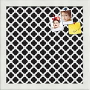 PinPix 12x12 Custom Cork Bulletin Board Black - White Clover Poster Board Has a Fabric Style Canvas Finish, Framed in Black - White Clover, by ArtToFrames (PinPix-121)