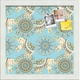 thumbnail image 1 of PinPix 12x12 Custom Cork Bulletin Board Bohemian Elephants Lt Blue Poster Board Has a Fabric Style Canvas Finish, Framed in Bohemian Elephants Lt Blue, by ArtToFrames (PinPix-1578), 1 of 5