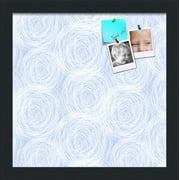 PinPix 12x12 Custom Cork Bulletin Board Circles Sketch Mill White Poster Board Has a Fabric Style Canvas Finish, Framed in Circles Sketch Mill White, by ArtToFrames (PinPix-1927)