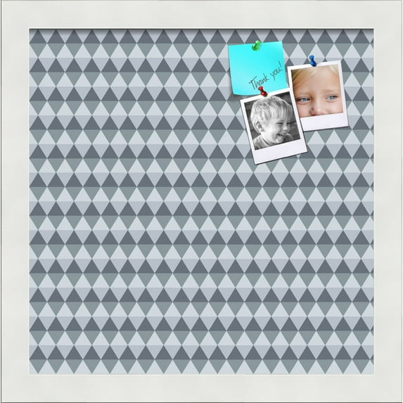PinPix 12x12 Custom Cork Bulletin Board Grey - Blue Diamond Poster Board Has a Fabric Style Canvas Finish, Framed in Grey - Blue Diamond, by ArtToFrames (PinPix-227)