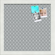 PinPix 12x12 Custom Cork Bulletin Board Grey Chain Poster Board Has a Fabric Style Canvas Finish, Framed in Grey Chain, by ArtToFrames (PinPix-570)