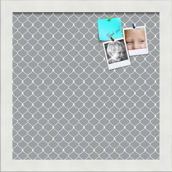 PinPix 12x12 Custom Cork Bulletin Board Grey Chain Poster Board Has a Fabric Style Canvas Finish, Framed in Grey Chain, by ArtToFrames (PinPix-570)
