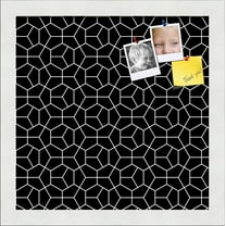 PinPix 12x12 Custom Cork Bulletin Board Modeco Hex W B Poster Board Has a Fabric Style Canvas Finish, Framed in Modeco Hex W B, by ArtToFrames (PinPix-1730)
