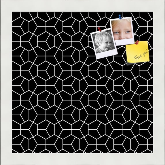 PinPix 12x12 Custom Cork Bulletin Board Modeco Hex W B Poster Board Has a Fabric Style Canvas Finish, Framed in Modeco Hex W B, by ArtToFrames (PinPix-1730)