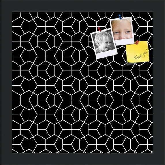 PinPix 12x12 Custom Cork Bulletin Board Modeco Hex W B Poster Board Has a Fabric Style Canvas Finish, Framed in Modeco Hex W B, by ArtToFrames (PinPix-1730)
