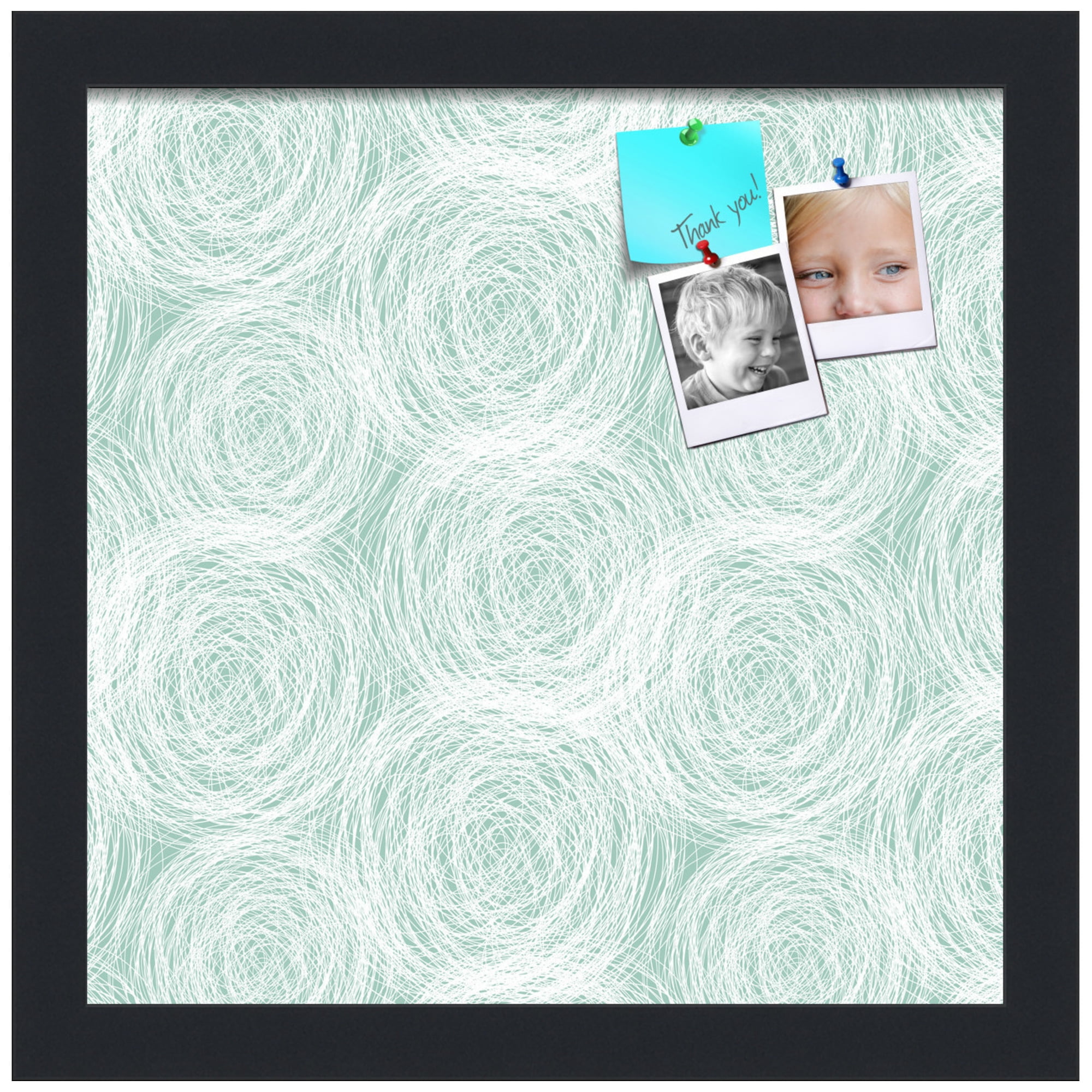 PinPix ArtToFrames 10x10 Custom Cork Bulletin Board    Poster Board Has a Fabric Style Canvas Finish, Framed in Satin Black (PinPix-1926)