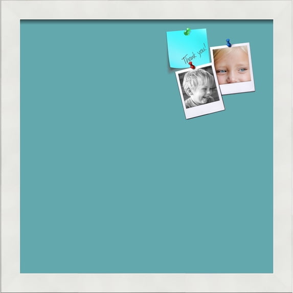 PinPix 13x13 Custom Cork Bulletin Board Aqua Pastel Poster Board Has a Fabric Style Canvas Finish, Framed in Aqua Pastel, by ArtToFrames (PinPix-1806)