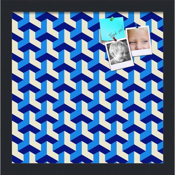 PinPix 13x13 Custom Cork Bulletin Board Baus Blue Beige Poster Board Has a Fabric Style Canvas Finish, Framed in Baus Blue Beige, by ArtToFrames (PinPix-1532)
