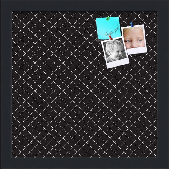 PinPix 13x13 Custom Cork Bulletin Board Black Diamond Poster Board Has a Fabric Style Canvas Finish, Framed in Black Diamond, by ArtToFrames (PinPix-120)