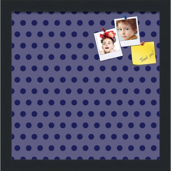 PinPix 13x13 Custom Cork Bulletin Board Dark Purple Dots Poster Board Has a Fabric Style Canvas Finish, Framed in Dark Purple Dots, by ArtToFrames (PinPix-401)