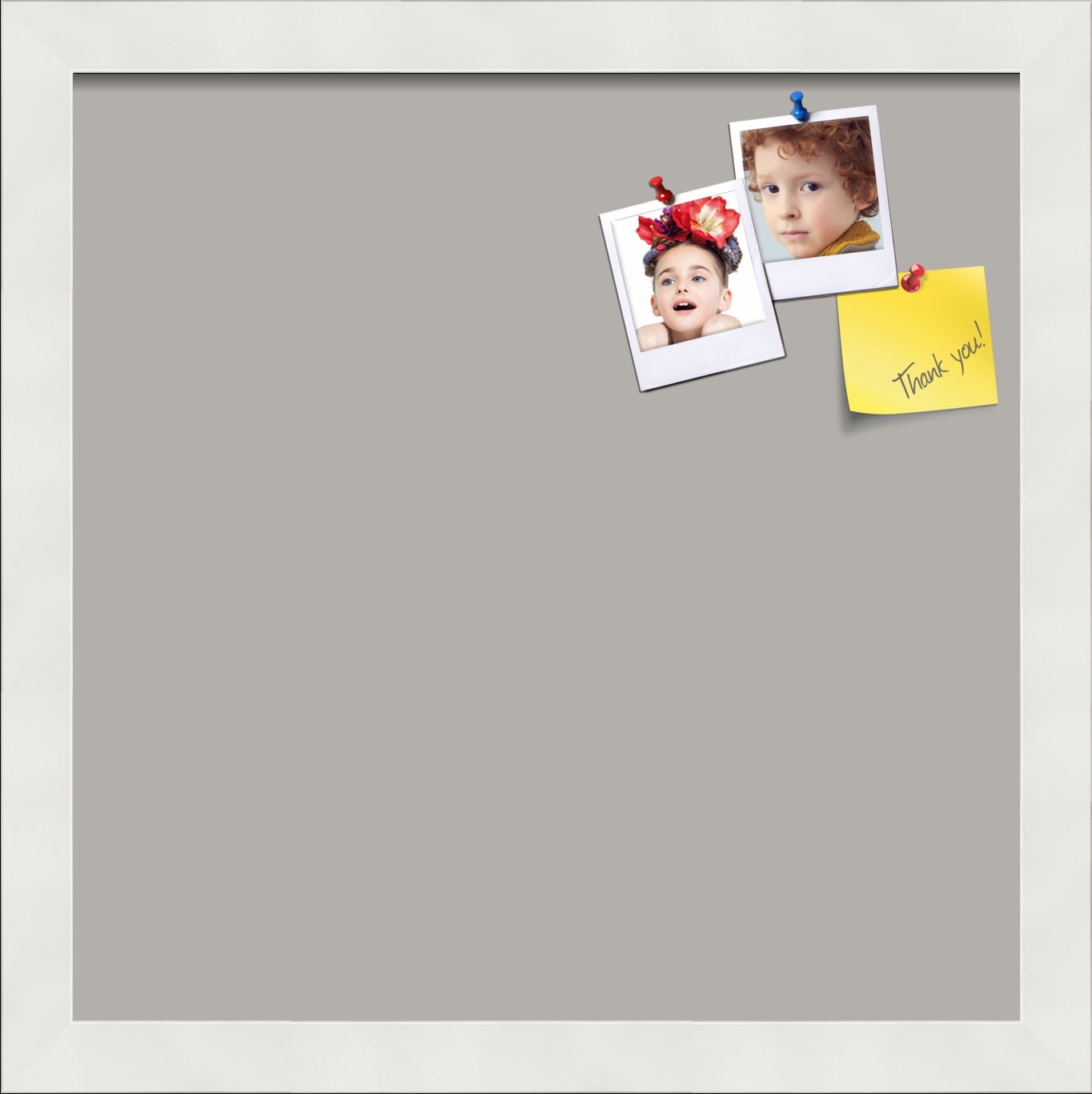 PinPix 13x13 Custom Cork Bulletin Board Dark Stone Poster Board Has a Fabric Style Canvas Finish, Framed in Dark Stone, by ArtToFrames (PinPix-1808)