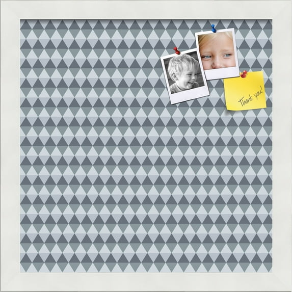 PinPix 13x13 Custom Cork Bulletin Board Grey - Blue Diamond Poster Board Has a Fabric Style Canvas Finish, Framed in Grey - Blue Diamond, by ArtToFrames (PinPix-227)