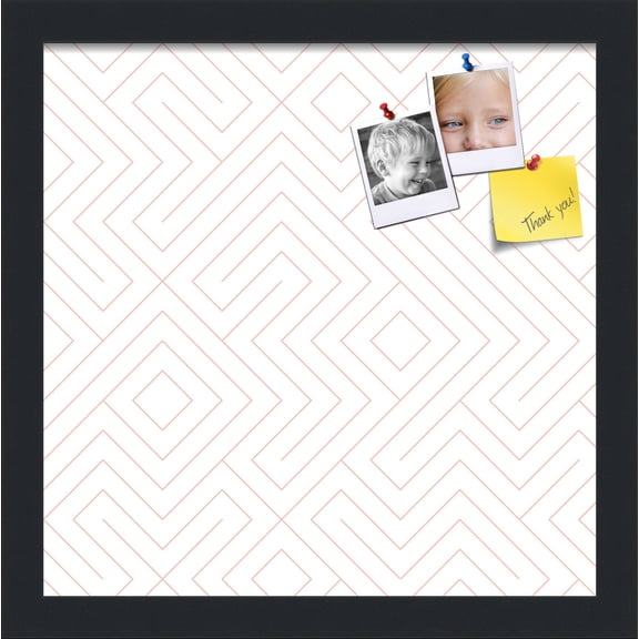 PinPix 13x13 Custom Cork Bulletin Board Maze White Grapefruit Poster Board Has a Fabric Style Canvas Finish, Framed in Maze White Grapefruit, by ArtToFrames (PinPix-1837)