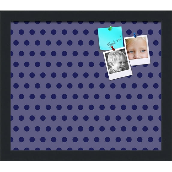 PinPix 14x12 Custom Cork Bulletin Board Dark Purple Dots Poster Board Has a Fabric Style Canvas Finish, Framed in Dark Purple Dots, by ArtToFrames (PinPix-401)