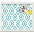 thumbnail image 1 of PinPix 14x12 Custom Cork Bulletin Board Ikat Aqua Poster Board Has a Fabric Style Canvas Finish, Framed in Ikat Aqua, by ArtToFrames (PinPix-1630), 1 of 1