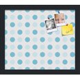 thumbnail image 1 of PinPix 14x12 Custom Cork Bulletin Board Light Blue Polka Dot Poster Board Has a Fabric Style Canvas Finish, Framed in Light Blue Polka Dot, by ArtToFrames (PinPix-344), 1 of 6
