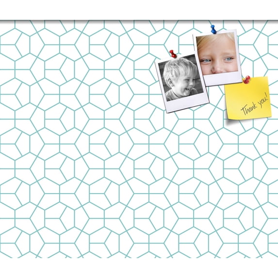 PinPix 14x12 Custom Cork Bulletin Board Modeco Hex Aqua Poster Board Has a Fabric Style Canvas Finish, Framed in Modeco Hex Aqua, by ArtToFrames (PinPix-1540)