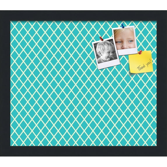 PinPix 14x12 Custom Cork Bulletin Board Neon Blue Diamond Poster Board Has a Fabric Style Canvas Finish, Framed in Neon Blue Diamond, by ArtToFrames (PinPix-350)