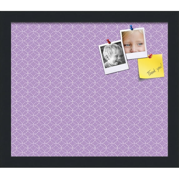 PinPix 14x12 Custom Cork Bulletin Board Purple Circles Poster Board Has a Fabric Style Canvas Finish, Framed in Purple Circles, by ArtToFrames (PinPix-493)
