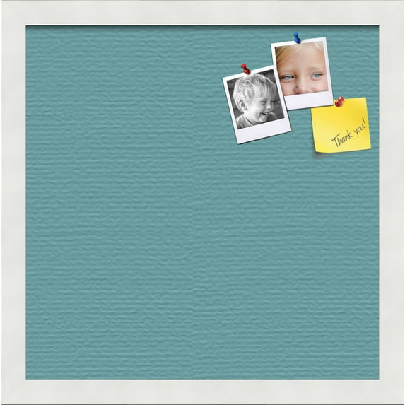 PinPix 14x14 Custom Cork Bulletin Board Aqua Pastel Poster Board Has a Fabric Style Canvas Finish, Framed in Aqua Pastel, by ArtToFrames (PinPix-1806)