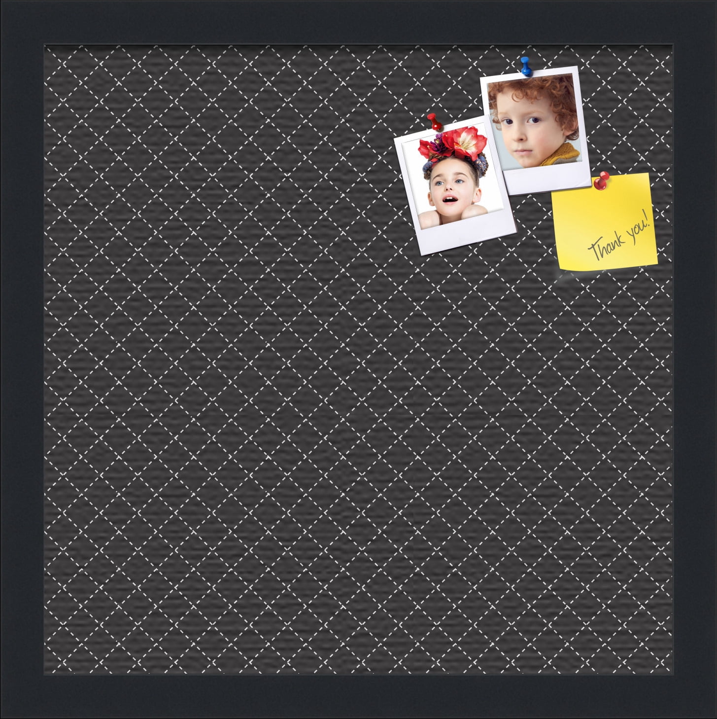 PinPix 14x14 Custom Cork Bulletin Board Black Diamond Poster Board Has a Fabric Style Canvas Finish, Framed in Black Diamond, by ArtToFrames (PinPix-120)