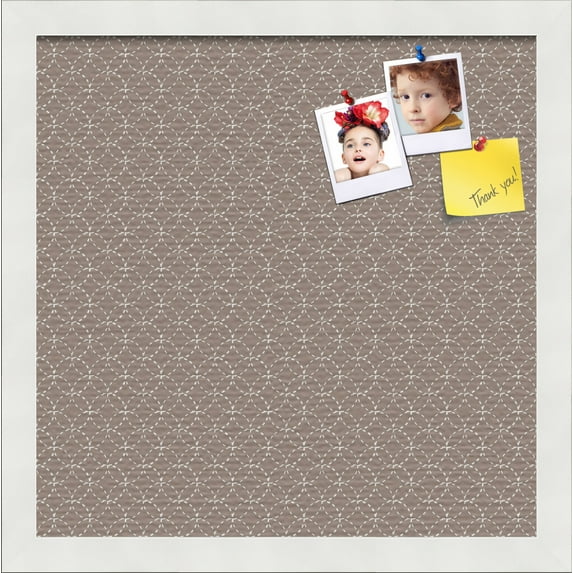 PinPix 14x14 Custom Cork Bulletin Board Brown Circles Poster Board Has a Fabric Style Canvas Finish, Framed in Brown Circles, by ArtToFrames (PinPix-492)