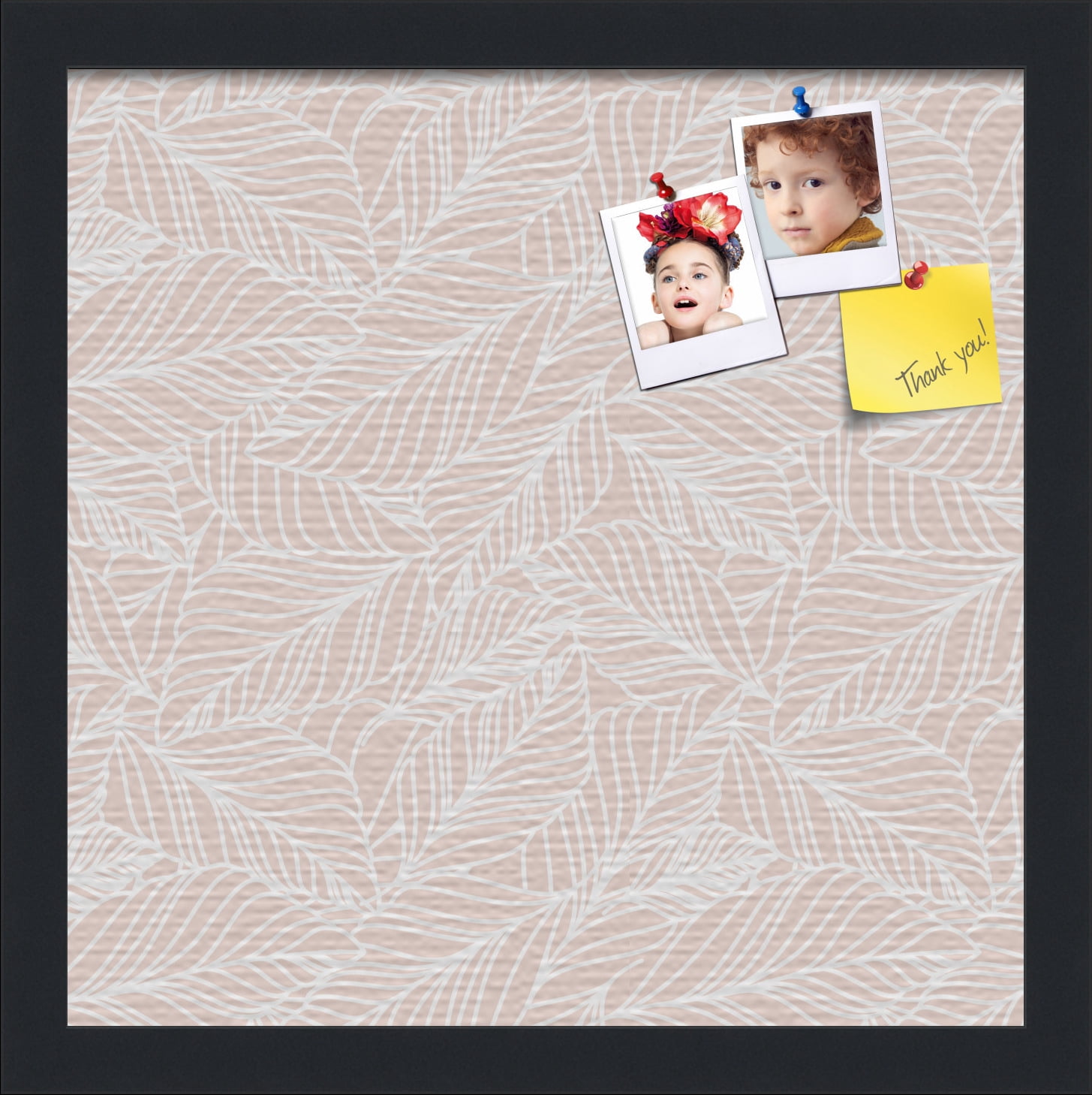 PinPix 14x14 Custom Cork Bulletin Board Peach White Poster Board Has a Fabric Style Canvas Finish, Framed in Peach White, by ArtToFrames (PinPix-1874)
