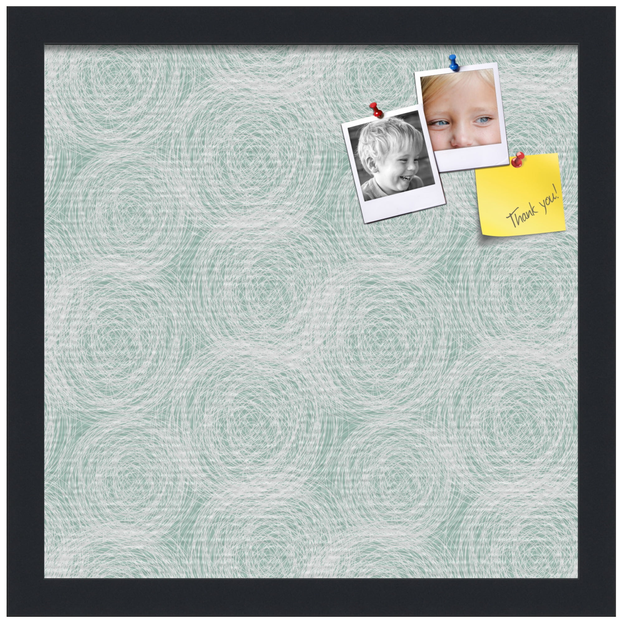 PinPix ArtToFrames 12x12 Custom Cork Bulletin Board    Poster Board Has a Fabric Style Canvas Finish, Framed in Satin Black (PinPix-1926)